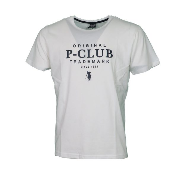 P/CLUB TS21523 001 Ανδρικό Μπλουζάκι με Στάμπα Λευκό 3