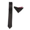 Endeson 012 Ανδρική Γραβάτα Με μαντήλι Μαύρο 2