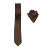 Endeson 05 Ανδρική Γραβάτα με Μαντήλι Κάμελ 2