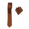 Endeson 018 Ανδρική Γραβάτα με Μαντήλι Κάμελ 2