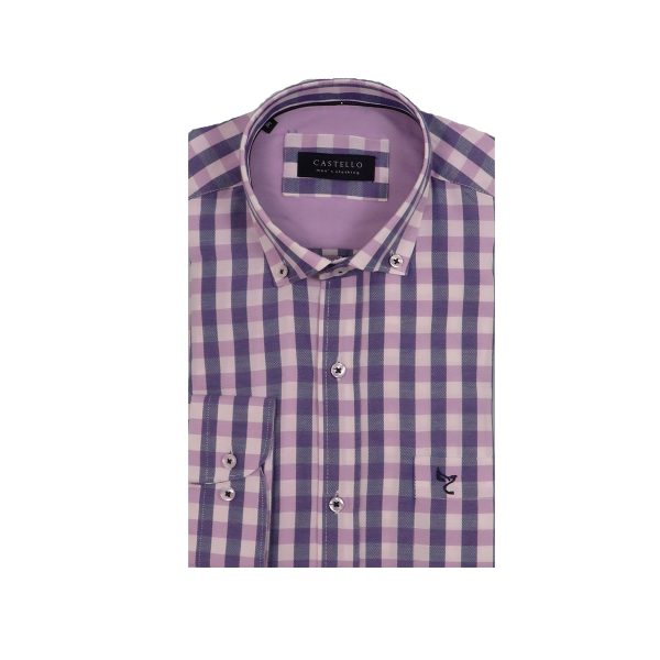 CASTELLO 022-8000 296 Ανδρικό πουκάμισο Μώβ 3