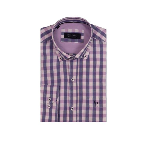 CASTELLO 022-8000 296 Ανδρικό πουκάμισο Μώβ 5