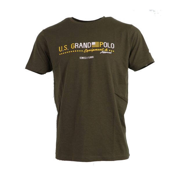 U.S.GRAND POLO UST 308 Ανδρική Μπλούζα με Στάμπα Λαδί 3