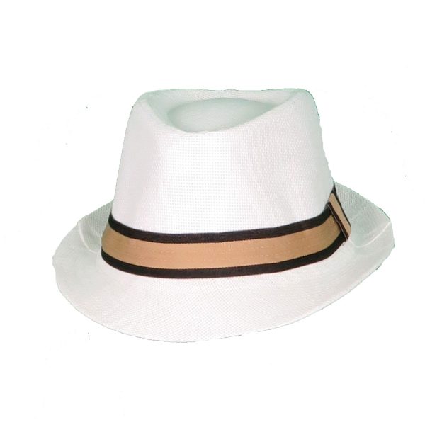 Privato QY05-MZ3-6 Ανδρικό Ψάθινο Καπέλο Καβουράκι Λευκό 3