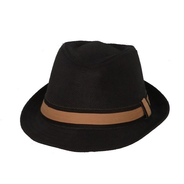 Privato QY05-MZ3-Ανδρικό Ψάθινο καπέλο Καβουράκι Μαύρο 3
