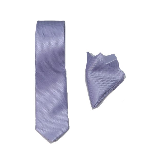 Endeson 021 Ανδρική γραβάτα με μικρό μαντήλι Μώβ 3