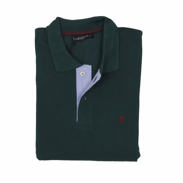 Unique 401-5 Ανδρική Μπλούζα Πικέ Με Γιακά Πράσινο Σκούρο 5