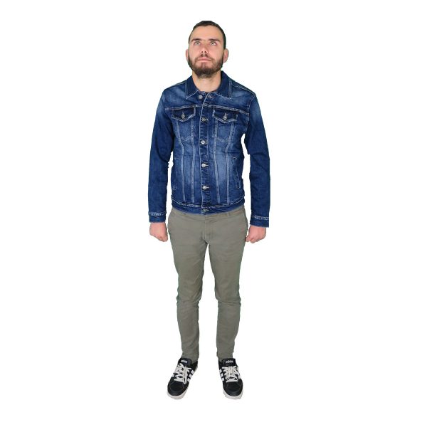 Privato Leox Denim Y836 Ανδρικό Τζίν Μπουφάν Μπλέ 4