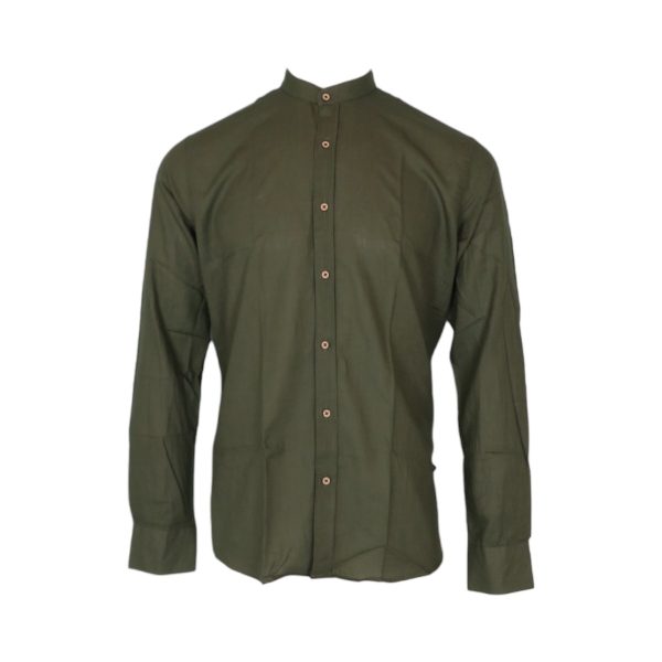 Das & Dot 23103-24119 colour 13 Regular fit Ανδρικό Βαμβακερό Πουκάμισο Με Μάο Γιακά Λαδί 3