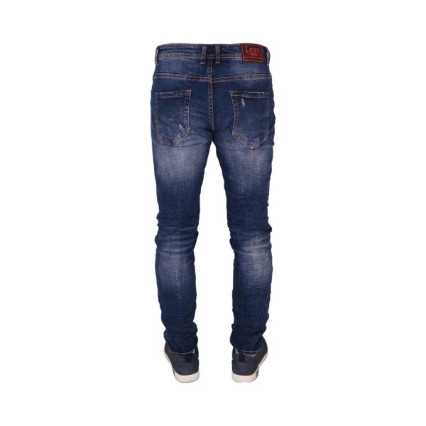 Leox Denim16-100054 MASSA! Ανδρικό Παντελόνι Τζίν Με Φθορές Μπλέ 6