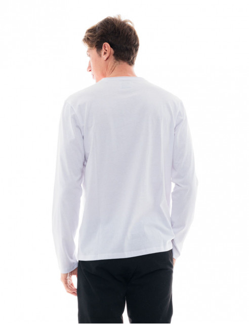 Smart fashion 48-206-048 ανδρική μπλούζα με μακρύ μανίκι και τύπωμα Λευκό 4