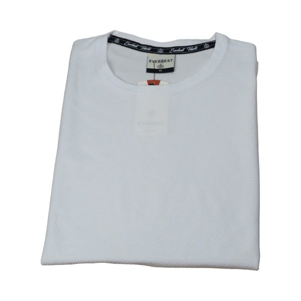 EVERBEST 242-822-0-WHITE Ανδρική Βαμβακερή Μπλούζα Σε Φαρδιά Γραμμή Λευκή 7