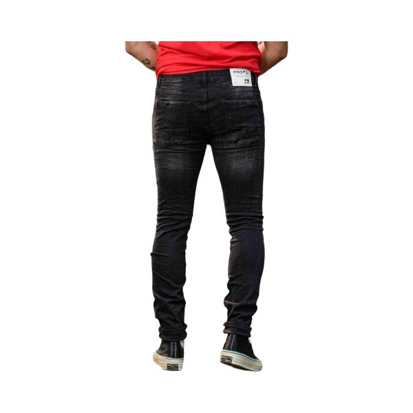 Profil 525 Ανδρικό Ελαστικό Τζίν Παντελόνι Slim Fit Μαύρο 7