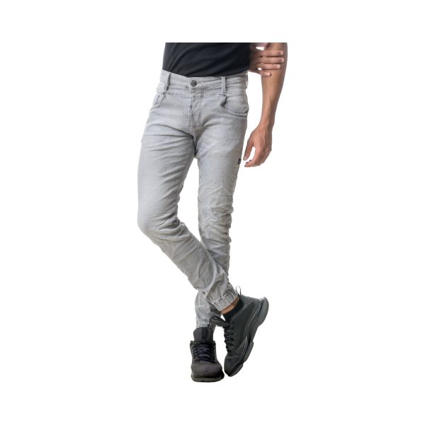 Profil Jeans 670 Ανδρικό Παντελόνι Τζίν Σε Στενή Γραμμή Με Λάστιχο Στον Αστράγαλο Γκρί 8