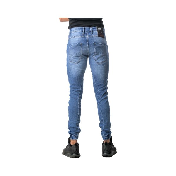 Profil Jeans 675 Ανδρικό Παντελόνι Τζίν Με Λάστιχο Στον Αστράγαλο Σε Στενή Γραμμή Μπλέ 8