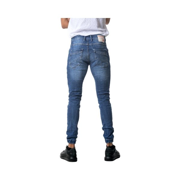 Profil Jeans 680 Ανδρικό Παντελόνι Τζίν Με Λάστιχο Στον Αστράγαλο Σε Στενή γραμμή Μπλέ 5