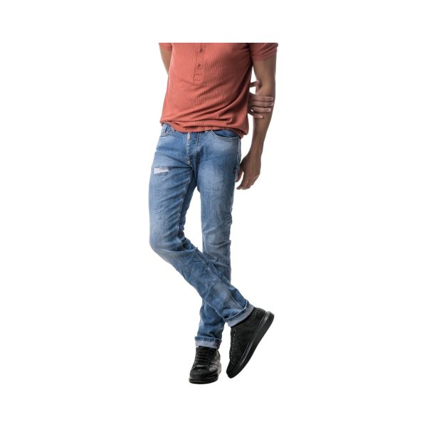 Profil Jeans 725 Ανδρικό Παντελόνι Τζίν Σε Στενή Γραμμή Με Φθορές Μπλέ 4