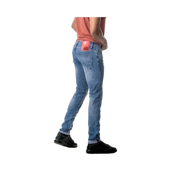 Profil Jeans 725 Ανδρικό Παντελόνι Τζίν Σε Στενή Γραμμή Με Φθορές Μπλέ 5