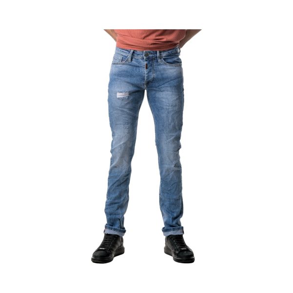Profil Jeans 725 Ανδρικό Παντελόνι Τζίν Σε Στενή Γραμμή Με Φθορές Μπλέ 8
