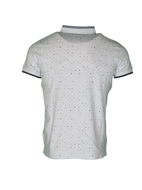 Privato New Mentality A9155-2 Ανδρική Βαμβακερή Μπλούζα με Γιακά Σε Στενή Γραμμή Λευκό 4