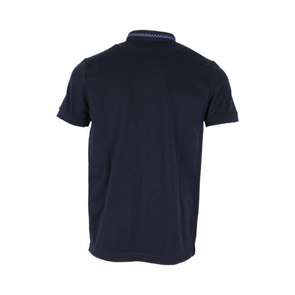 Privato New Mentality D9257-3 Ανδρικό Βαμβακερό Μπλουζάκι Μάο Σε Στενή Γραμμή Μπλέ 4