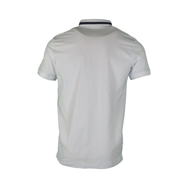 Privato New Mentality D9257-1 Ανδρικό Βαμβακερό Μπλουζάκι Μάο Σε Στενή Γραμμή Λευκό 4