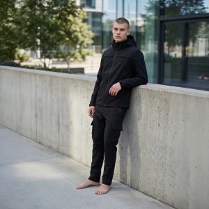 Privato PP-99A-1 Ανδρικό Σέτ Μπουφάν-Παντελόνι Με Επένδυση Φλίς Μαύρο