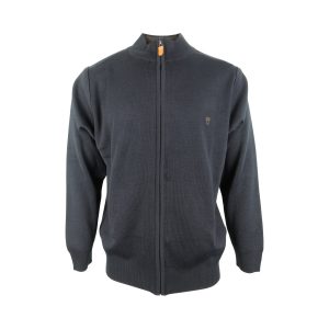 UNIQUE 770 Ανδρική Πλεκτή Ζακέτα Δίπλακη Σε Κανονική Γραμμή Με Μαλλί Μερινός Μπλε