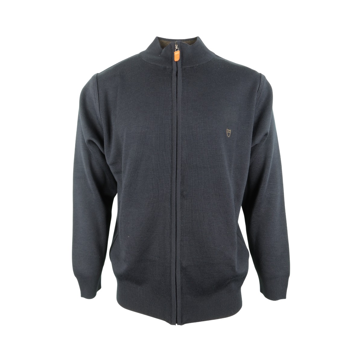 IMG_4617 UNIQUE 770 Ανδρική Πλεκτή Ζακέτα Δίπλακη Σε Κανονική Γραμμή Με Μαλλί Μερινός Μπλε 3