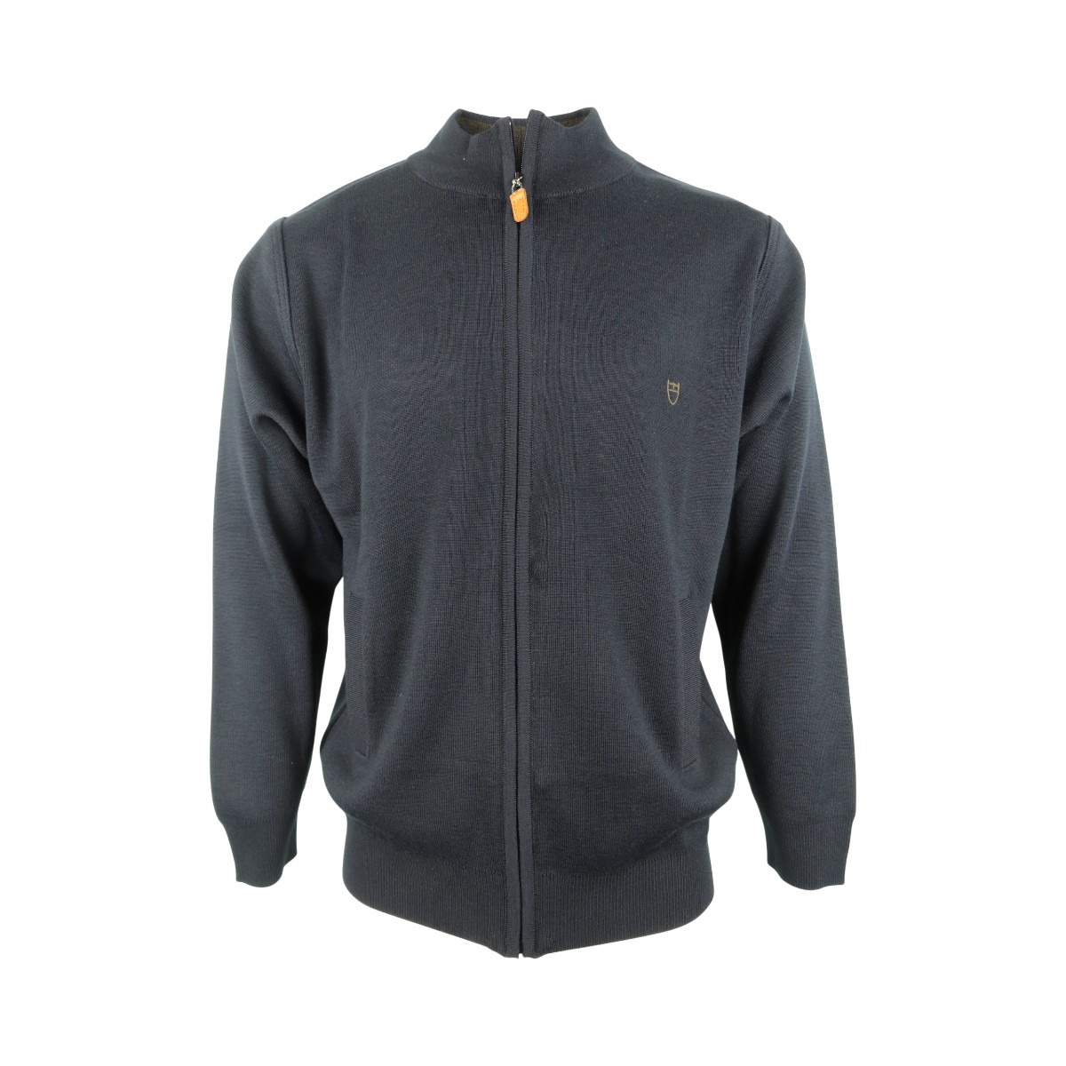 IMG_4618 UNIQUE 770 Ανδρική Πλεκτή Ζακέτα Δίπλακη Σε Κανονική Γραμμή Με Μαλλί Μερινός Μπλε 5