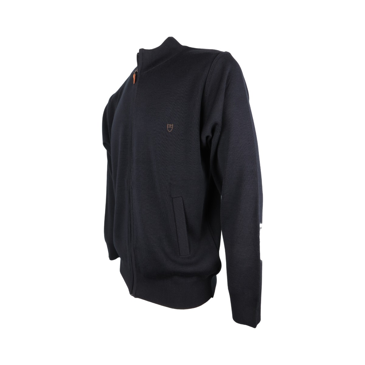 IMG_4619 UNIQUE 770 Ανδρική Πλεκτή Ζακέτα Δίπλακη Σε Κανονική Γραμμή Με Μαλλί Μερινός Μπλε 6