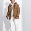 Splendid fashion 50-201-008 Ανδρικό demi Μπουφάν Με Αποσπώμενη Κουκούλα Κάμελ 12