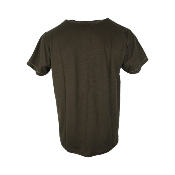 Everbest 252-812-0-3 Khaki Ανδρικό Βαμβακερό Μπλουζάκι Φλάμα Σε Φαρδιά Γραμμή Χακί 6