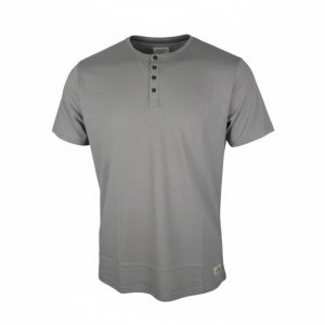 Van Hipster 72304 Ανδρικό Βαμβακερό Μπλουζάκι Με Κουμπιά και Λαιμόκοψη Γκρί
