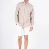 Pre End 32-100289 Frey Ls 6039 Ανδρικό Μακρυμάνικο Λινό Πουκάμισο Σε Κανονική Γραμμή Μπέζ 9