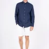 Pre End 32-100289 Frey Ls 7115 Ανδρικό Λινό Μακρυμάνικο Πουκάμισο Σε Κανονική Γραμμή Μπλέ 1