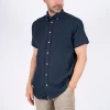 Pre End 35-100185 Frey ss 7115 Ανδρικό Λινό Κοντομάνικο Πουκάμισο Σε Κανονική Γραμμή Μπλέ 11