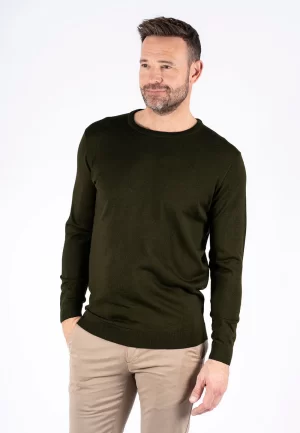 Pre End 21-100524 Malcom 5606 Ανδρική Βαμβακερή Λεπτή Μπλούζα Σε Κλασσική Γραμμή Πράσινο