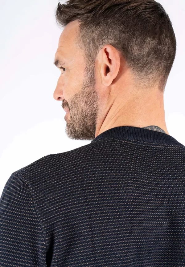 Pre End 21-100564 Viggo o knit 7050 Ανδρικό Πλεκτό Με Βαμβάκι Σε Κανονική Γραμμή Μπλέ 8