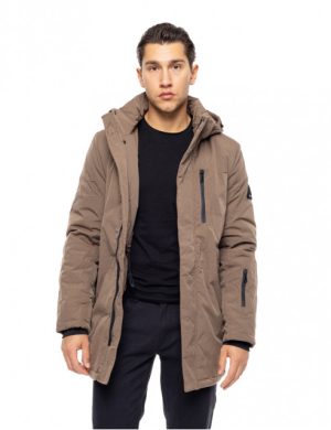 Biston Fashion 52-201-035 Ανδρικό Demi Μπουφάν Με Αποσπώμενη Κουκούλα Καμηλό