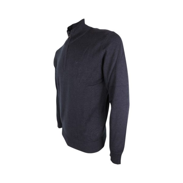 Pre End 21-100527 Malcom Zip 7550 Ανδρική Βαμβακερή Πλεκτή Μπλούζα Ζιπ Σε Κανονική Γραμμή Μπλέ 10