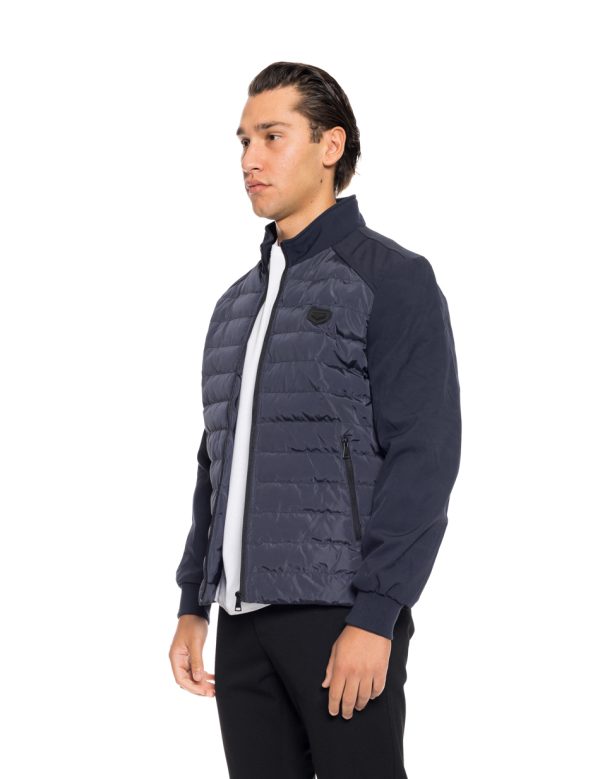 Biston Fashion 52-201-047 Ανδρικό Κοντό Ultra Light Πανωφόρι Με Γιακά Μπλέ 6