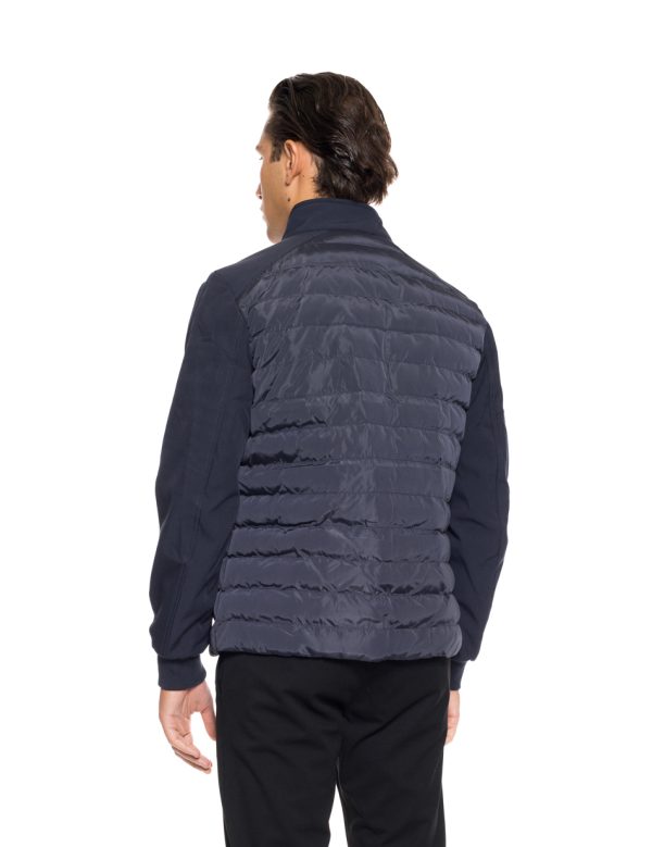 Biston Fashion 52-201-047 Ανδρικό Κοντό Ultra Light Πανωφόρι Με Γιακά Μπλέ 7