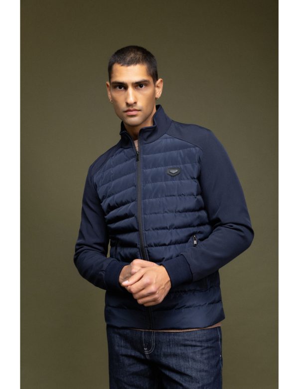 Biston Fashion 52-201-047 Ανδρικό Κοντό Ultra Light Πανωφόρι Με Γιακά Μπλέ 9
