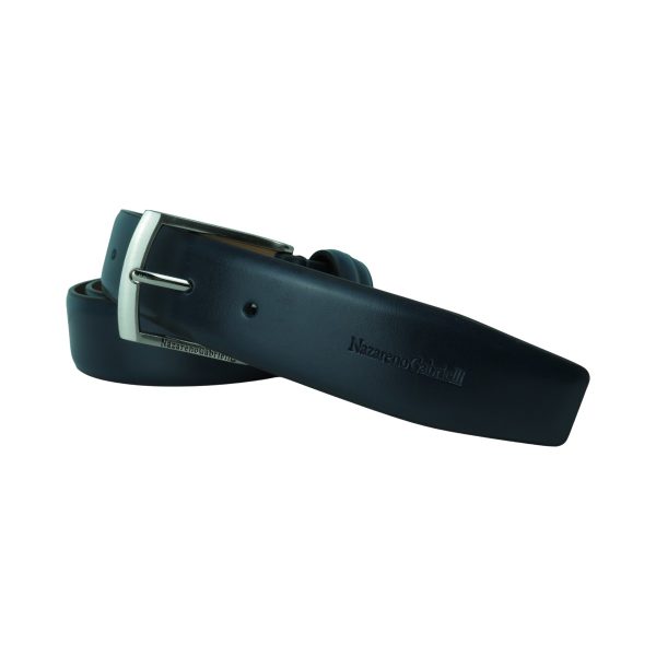 Nazareno Gabrielli IDK 908/35-blue Ανδρική Δερμάτινη Ιταλική Ζώνη Μπλέ 4