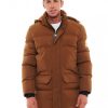 Splendid 48-201-004 Ανδρικό Χειμερινό Μπουφάν Μεσαίου Μήκους Με Αποσπώμενη Κουκούλα Κάμελ 2