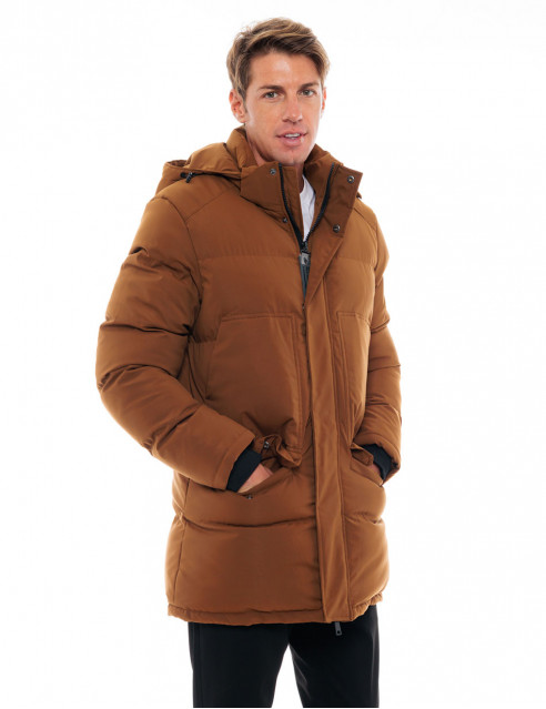 48-201-004#074#2-492x639 Splendid 48-201-004 Ανδρικό Χειμερινό Μπουφάν Μεσαίου Μήκους Με Αποσπώμενη Κουκούλα Κάμελ 5