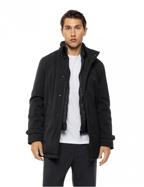 54-201-096#010#1-492x639 Splendid 54-201-096 Ανδρικό Μεσαίου Μήκους 3/4 Μπουφάν Με Γιακά Μαύρο 3