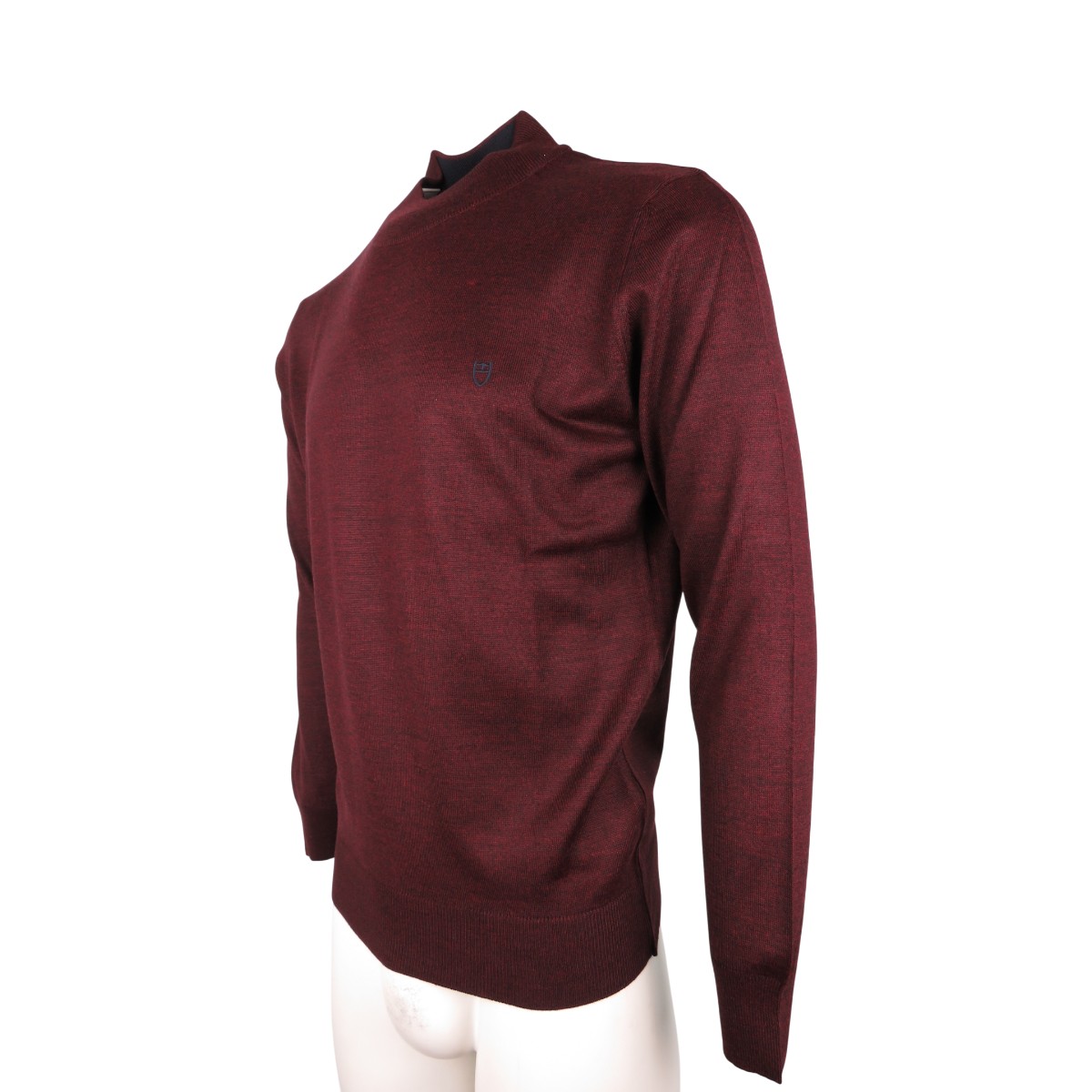 IMG_4631 UNIQUE 150-5 Ανδρικό Λεπτό Πλεκτό Μερινός Με Ημι-ζιβάγκο-Λουπέτο Μπορντό 5