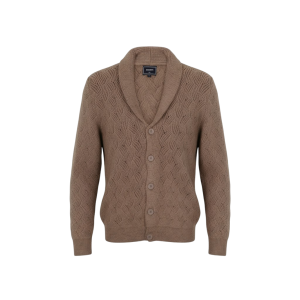 Privato Bakers W4-22549-2 Ανδρική Ζακέτα Χοντρή Πλέξη Σε Στενή Γραμμή Κάμελ